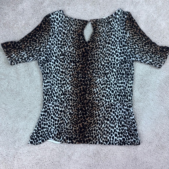 WHBM White House Black Market Knit Peplum Top Blouse Size Medium - Picture 9 of 10